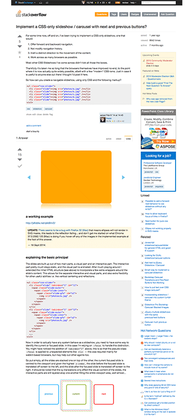 Snapshot of Stackoverflow post